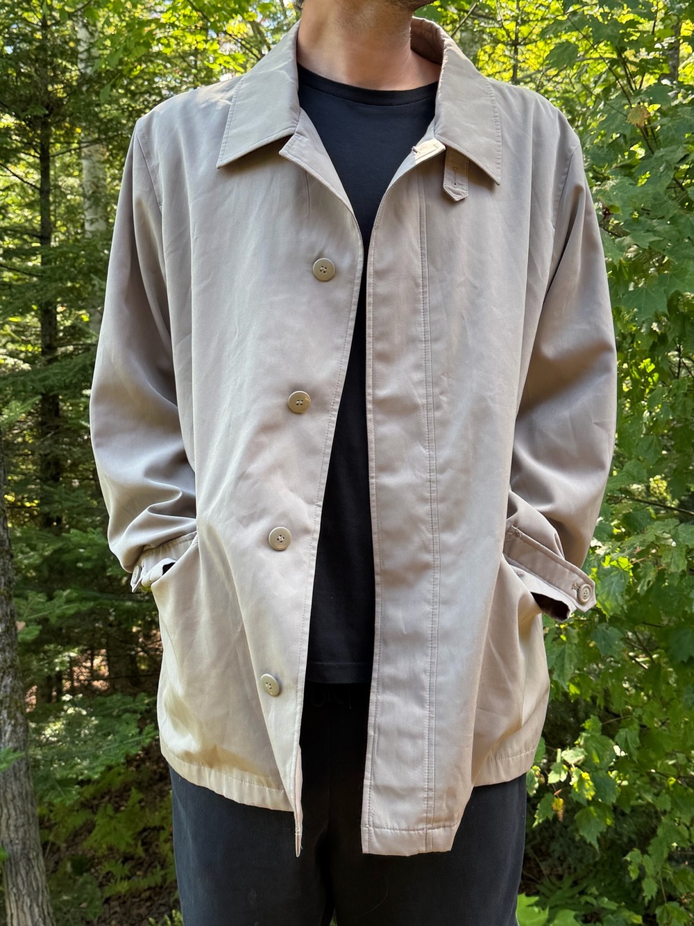 TOWER by London Fog Men’s Car Coat — Size XL, Beige/Khaki